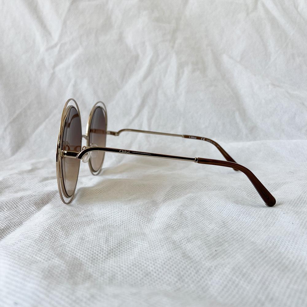 Chloé Carlina oversized round-frame gold-tone sunglasses BOPF