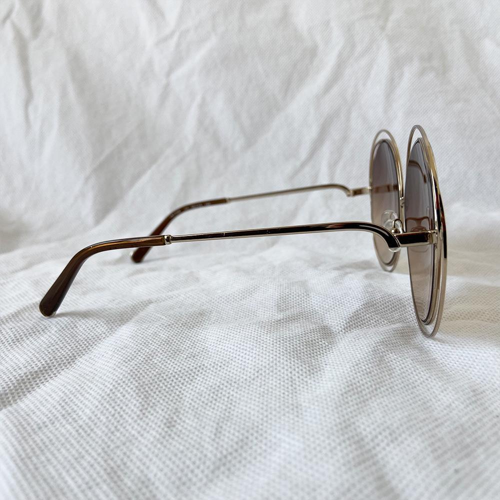 Chloé Carlina oversized round-frame gold-tone sunglasses BOPF