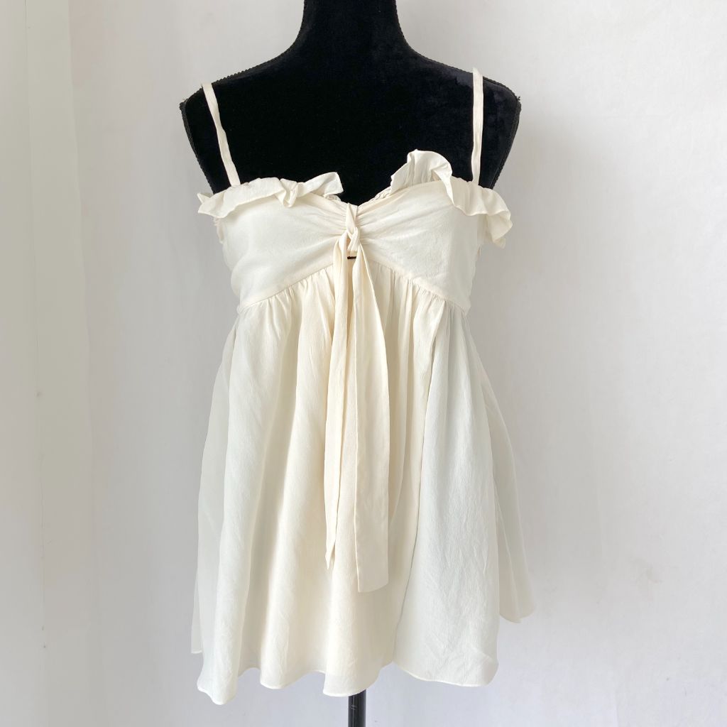 Chloè cream colored scrappy silk top - BOPF | Business of Preloved Fashion