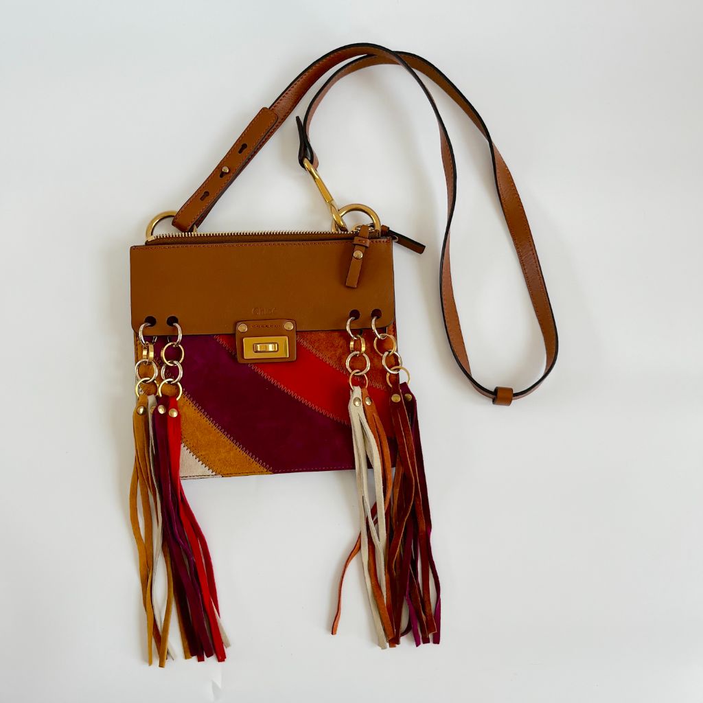 Mark Cross Brown Suede Leather Trim Crossbody Bag