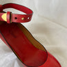 Chloe Red Leather Ankle Wrap Wedge Shoes, Women's 36.5 - BOPF | Business of Preloved Fashion