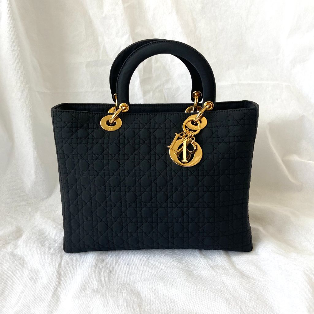 Christian Dior Lady Dior Black Canvas Handbag - BOPF | Business of Preloved Fashion