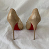 Christian Louboutin Beige Suede and PVC Very Strass Platform Peep Toe Pumps, 41 - BOPF | Business of Preloved Fashion
