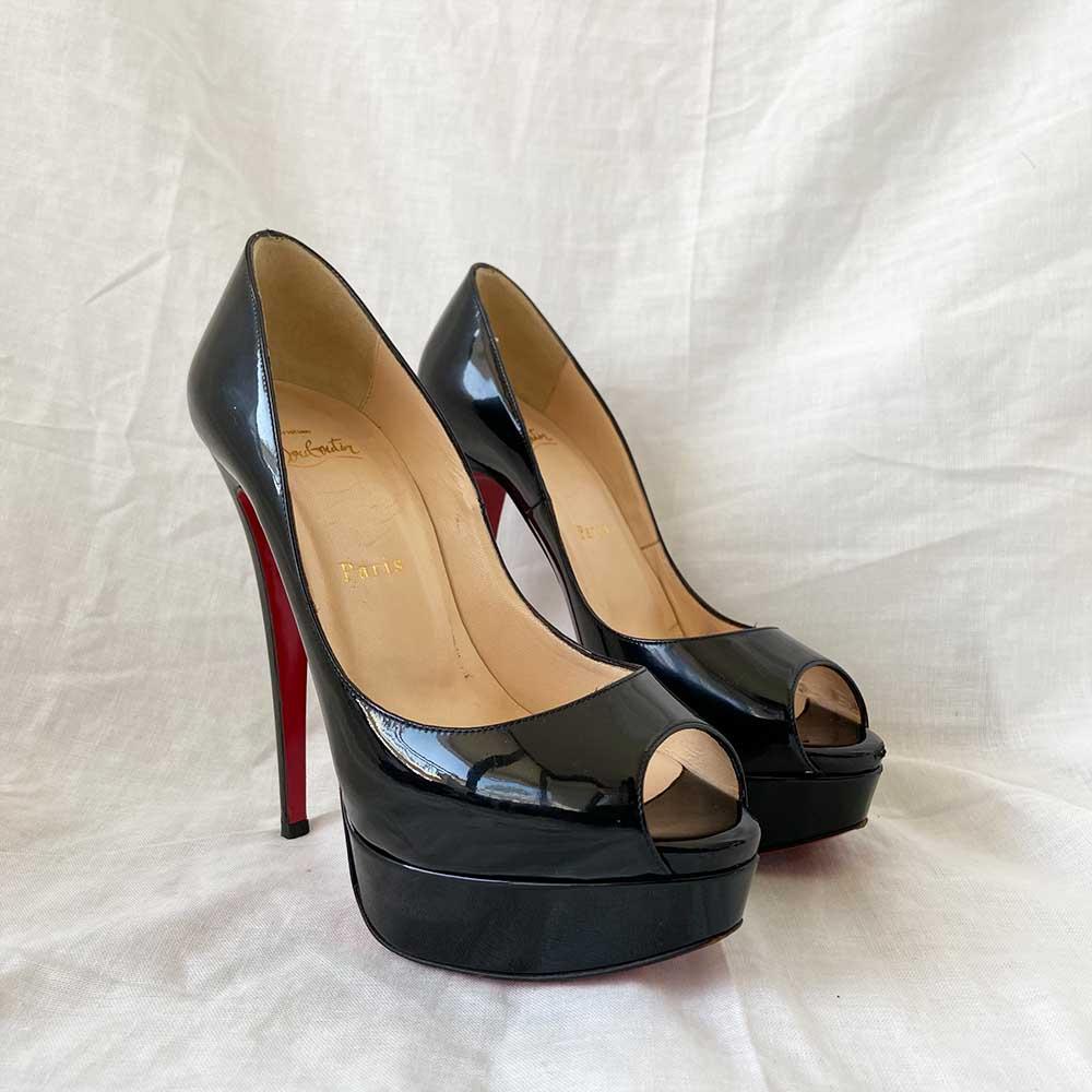 Christian Louboutin black peep toe platform pumps, 37.5 - BOPF | Business of Preloved Fashion