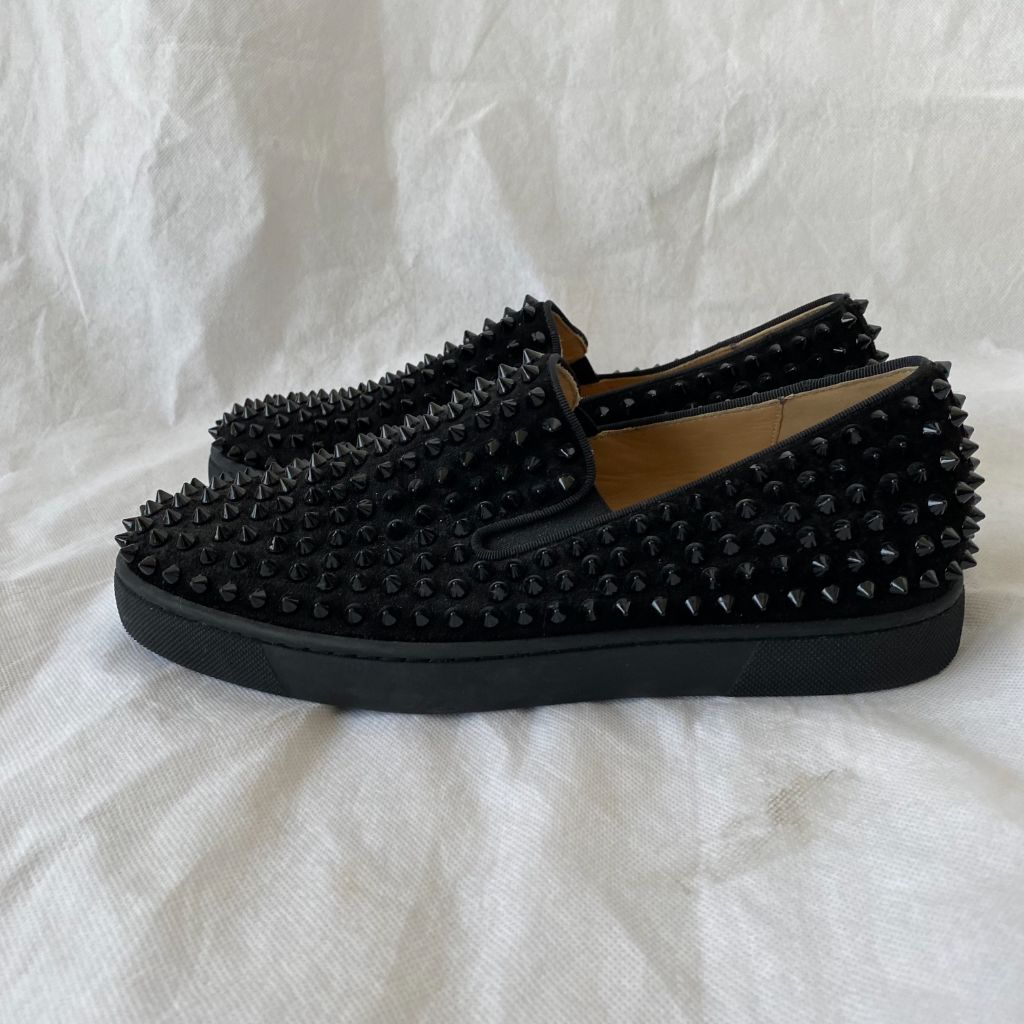 Christian Louboutin Black Dandelion Spikes Loafers