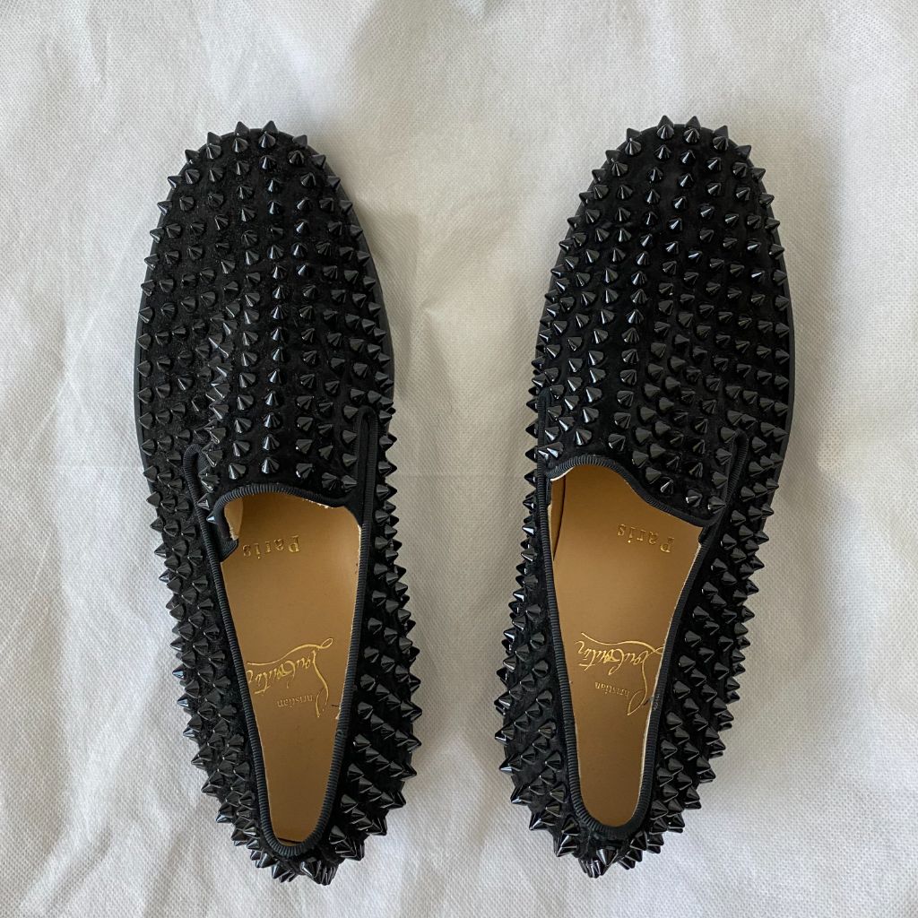 Pre-owned Christian Louboutin Dandelion Spikes Loafers, 40 In Default Title