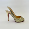 Christian Louboutin Gold Glitter Peep Toe Sling Back Pumps, 37.5 - BOPF | Business of Preloved Fashion