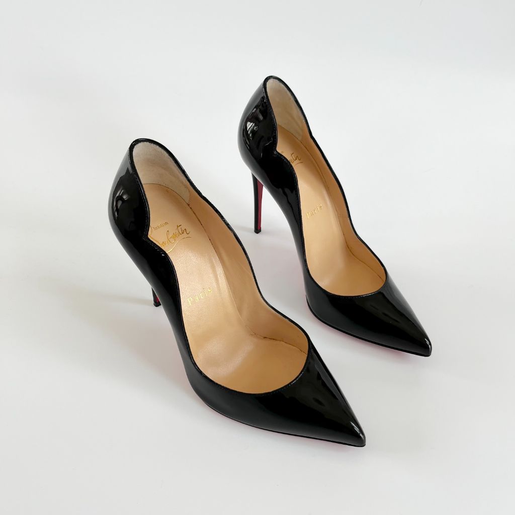 Christian Louboutin Hot Chick 100 Black Patent Leather Pumps, 37.5 - BOPF | Business of Preloved Fashion