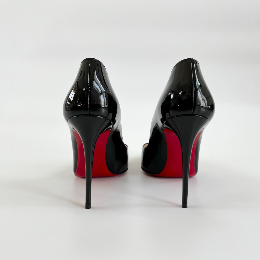 Christian Louboutin Hot Chick 100 Black Patent Leather Pumps, 37.5 - BOPF | Business of Preloved Fashion