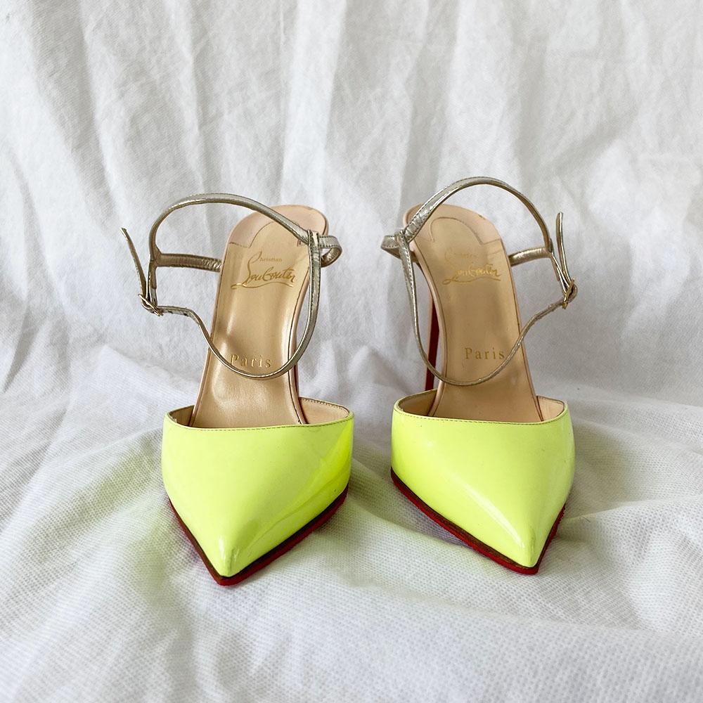 Christian Louboutin Neon Yellow Riverina Sandals, 37 - BOPF | Business of Preloved Fashion