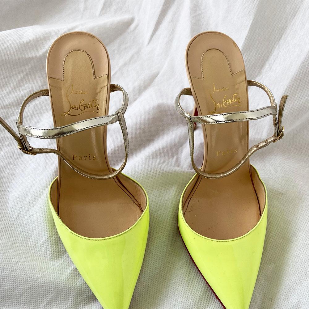 Christian Louboutin Neon Yellow Riverina Sandals, 37 - BOPF | Business of Preloved Fashion