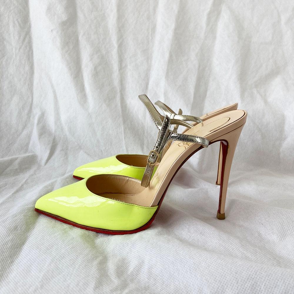 Christian Louboutin Neon Yellow Riverina Sandals, 37 - BOPF | Business of Preloved Fashion