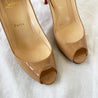 Christian Louboutin Nude Patent Leather Peep Toe Pumps, 37.5 - BOPF | Business of Preloved Fashion