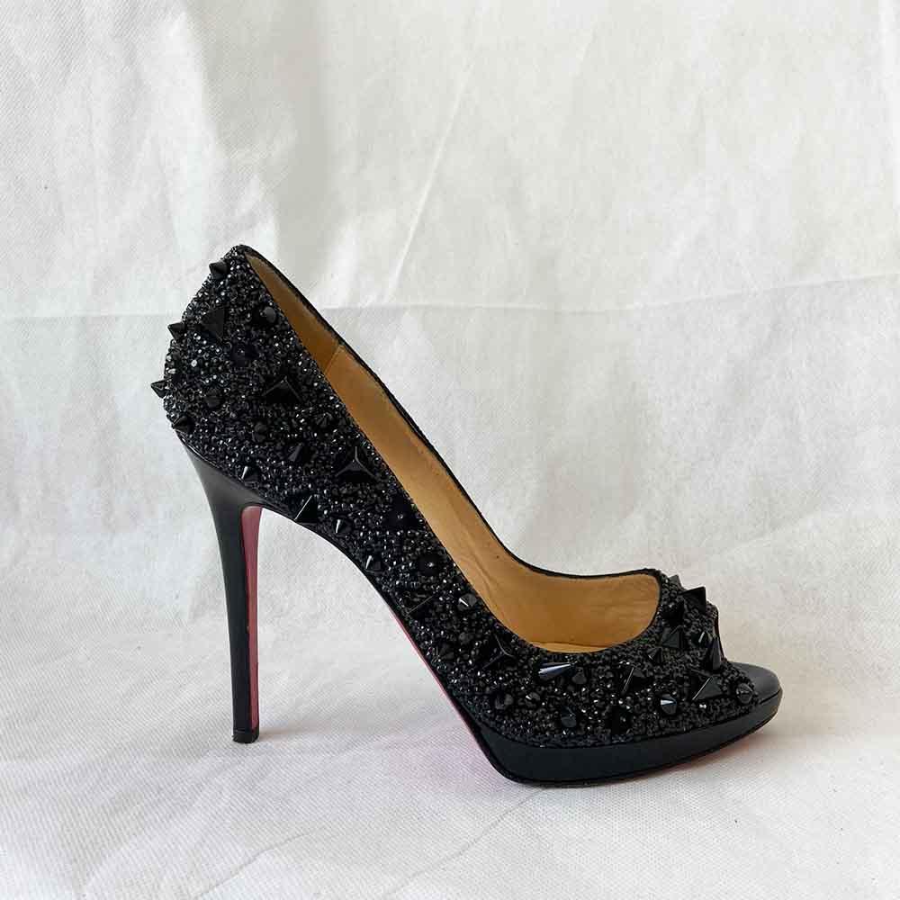 Christian Louboutin Pot Pourri Fifi Strass Spike Crystal Heels Pumps, 38 - BOPF | Business of Preloved Fashion