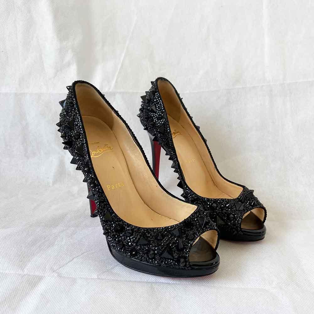 Christian Louboutin Pot Pourri Fifi Strass Spike Crystal Heels
