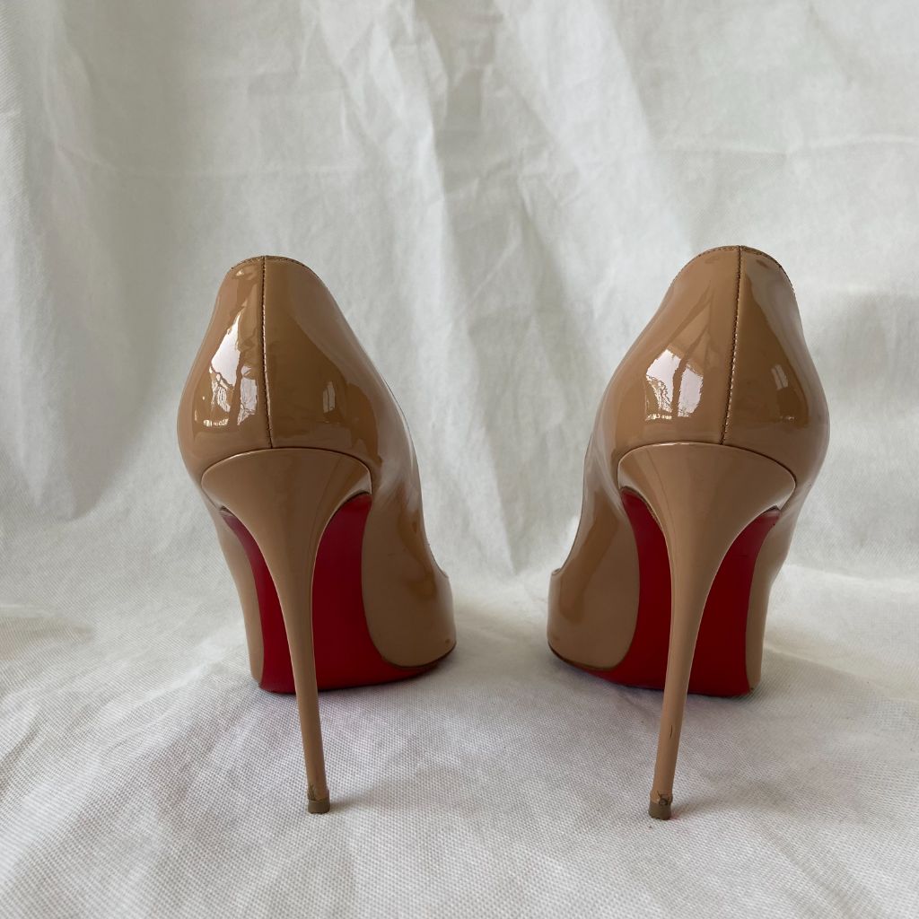 Christian Louboutin So Kate patent-leather nude pumps , 41.5 - BOPF | Business of Preloved Fashion