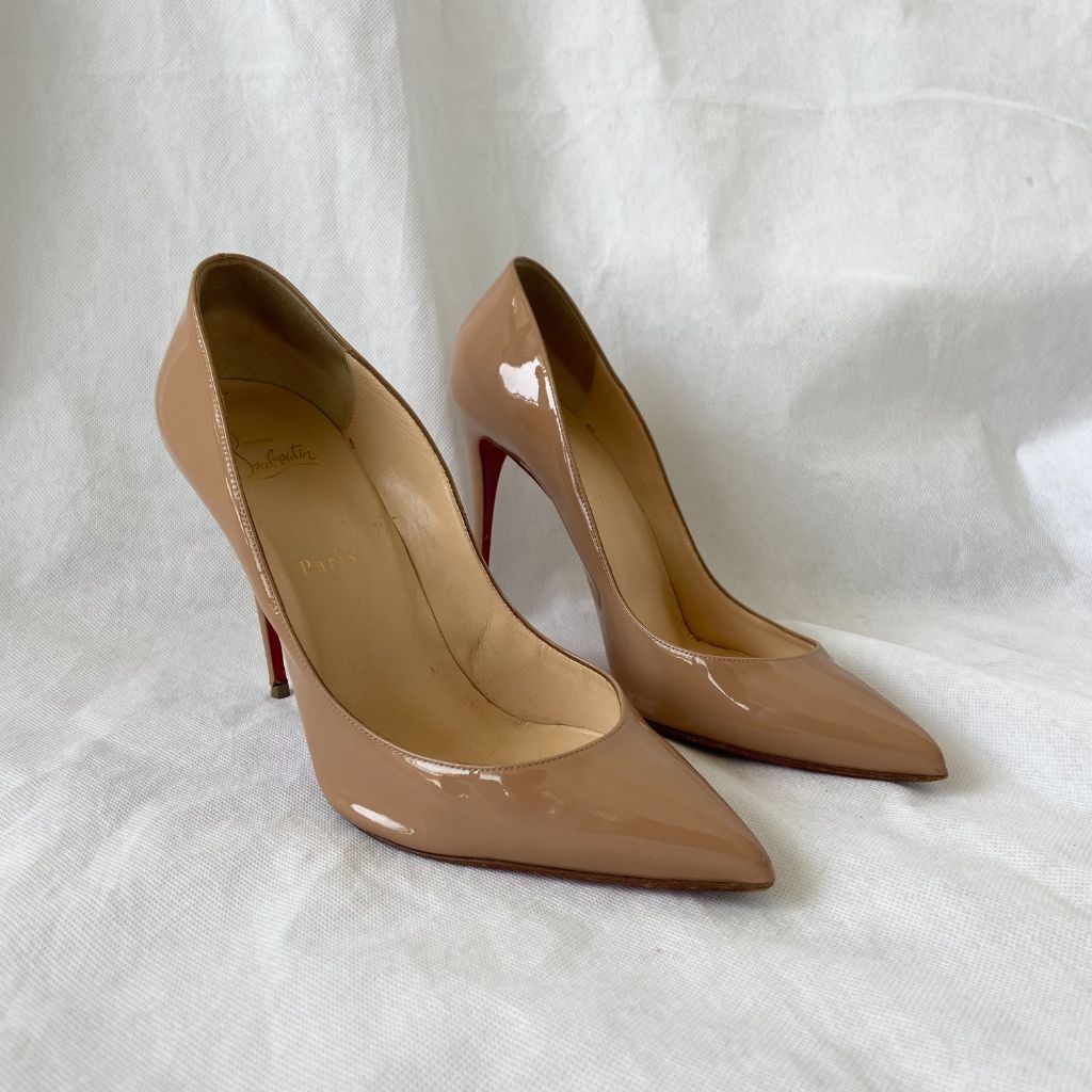Christian Louboutin So Kate patent-leather nude pumps , 41.5 - BOPF | Business of Preloved Fashion