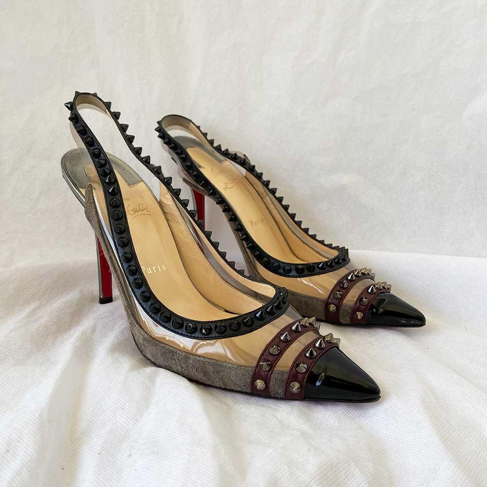 Christian Louboutin Spike Pointed Toe Pumps, 41 - BOPF | Business of Preloved Fashion