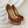 Christian Louboutin Suede and Leopard Print Calf Hair Spiked Platform Pumps, 38.5 - BOPF | Business of Preloved Fashion