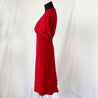 Derek Lam red v neck pleated detail midi dress - BOPF | Business of Preloved Fashion