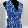 Diane von Furstenberg blue and white printed sleevelss short wrap dress - BOPF | Business of Preloved Fashion