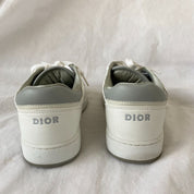 Dior B27 Low-Top White And Grey Smooth Calfskin Sneakers With White Dior Oblique Galaxy Leather, 38.5 - BOPF | Business of Preloved Fashion
