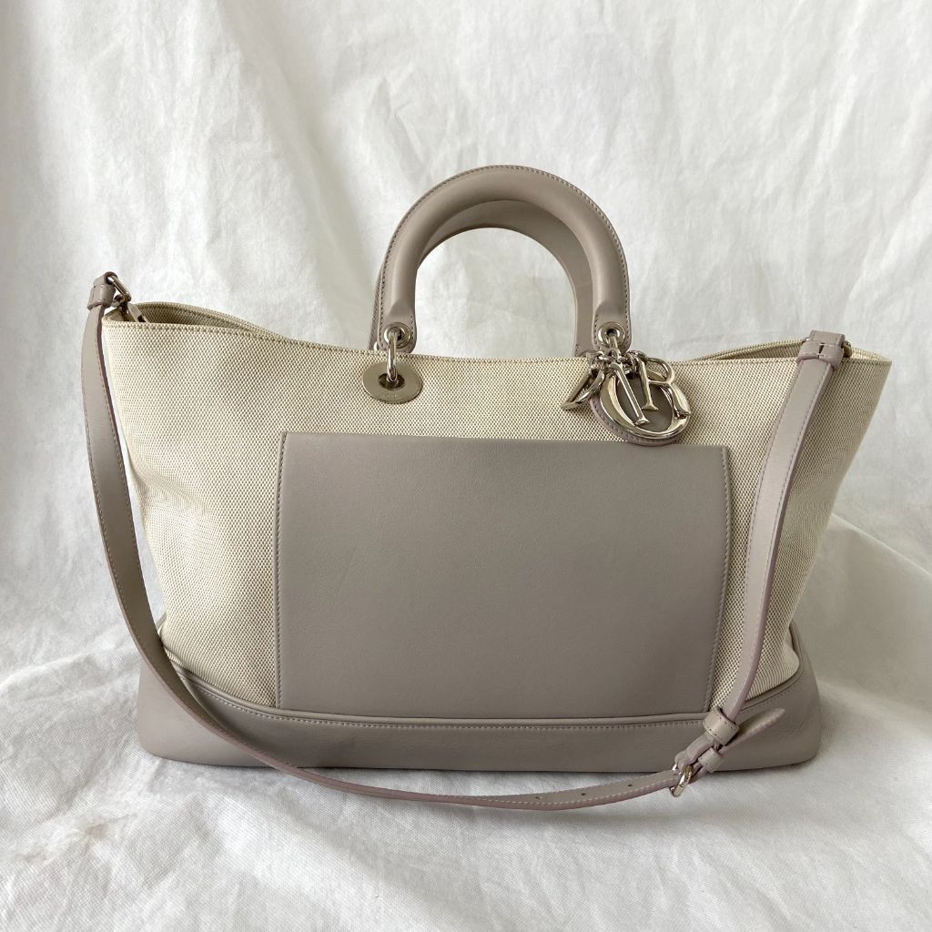 Dior Beige/Pink Canvas and Leather Nappy Diaper Bag For Sale at 1stDibs   christian dior diaper bag, dior book tote diaper bag, dior changing bag