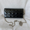 Dior black leather cannage patent leather flap wallet on chain - BOPF | Business of Preloved Fashion