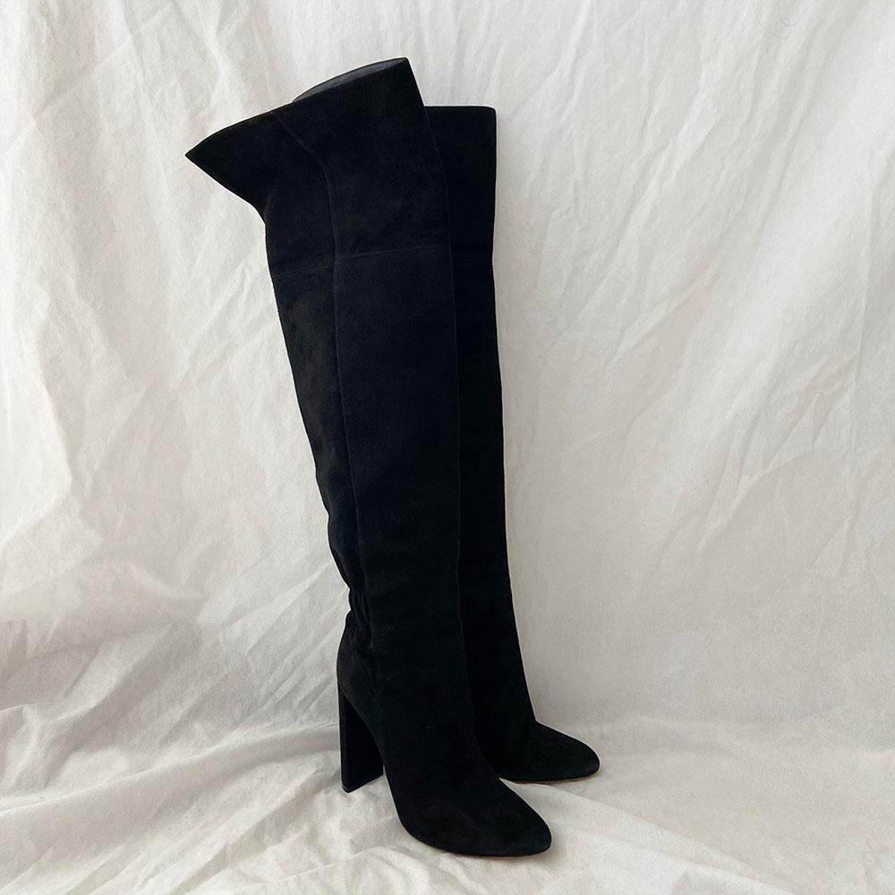Dior Black Suede Knee High Boots, 37.5 - BOPF | Business of Preloved Fashion