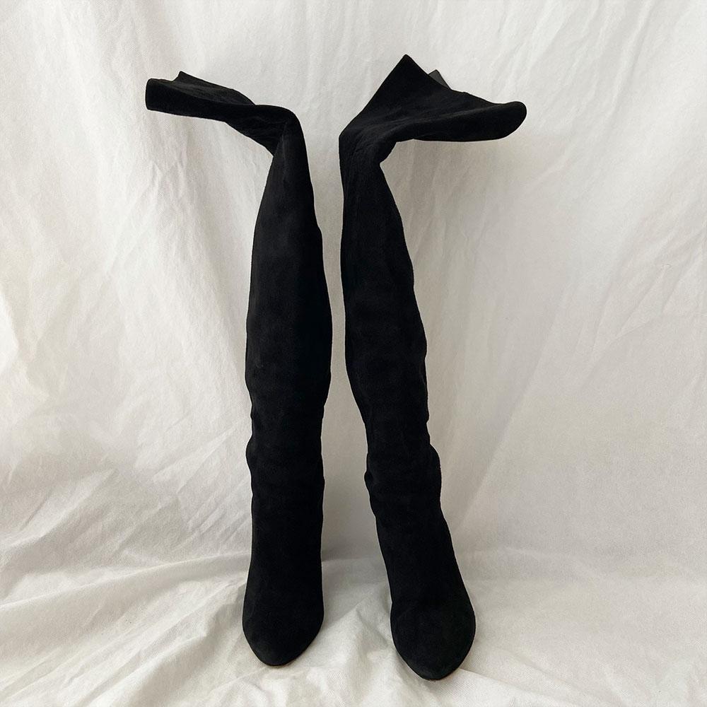 Dior Black Suede Knee High Boots, 37.5 - BOPF | Business of Preloved Fashion