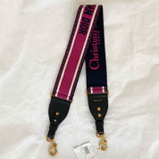 Dior Canvas Pink And Blue 'CHRISTIAN DIOR' Embroidery Bag Strap - BOPF | Business of Preloved Fashion