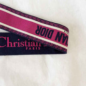 Dior Canvas Pink And Blue 'CHRISTIAN DIOR' Embroidery Bag Strap - BOPF | Business of Preloved Fashion