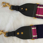 Dior Canvas Pink And Blue 'CHRISTIAN DIOR' Embroidery Bag Strap - BOPF | Business of Preloved Fashion