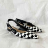 Dior checkered pointed toe slingback flats, 37 - BOPF | Business of Preloved Fashion