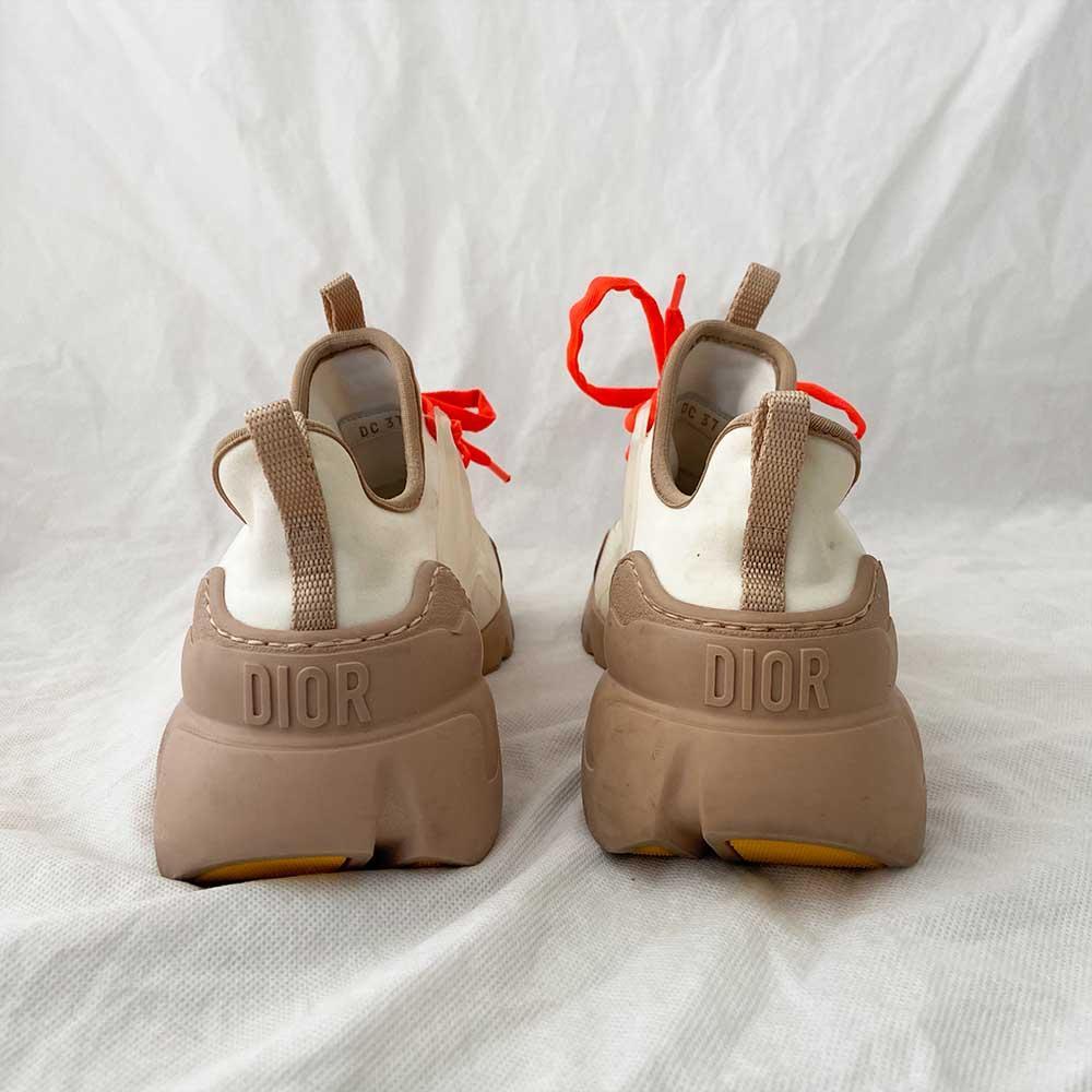 Dior Cream/ Beige Rubber and Leather D-Connect Sneakers, 37 - BOPF | Business of Preloved Fashion