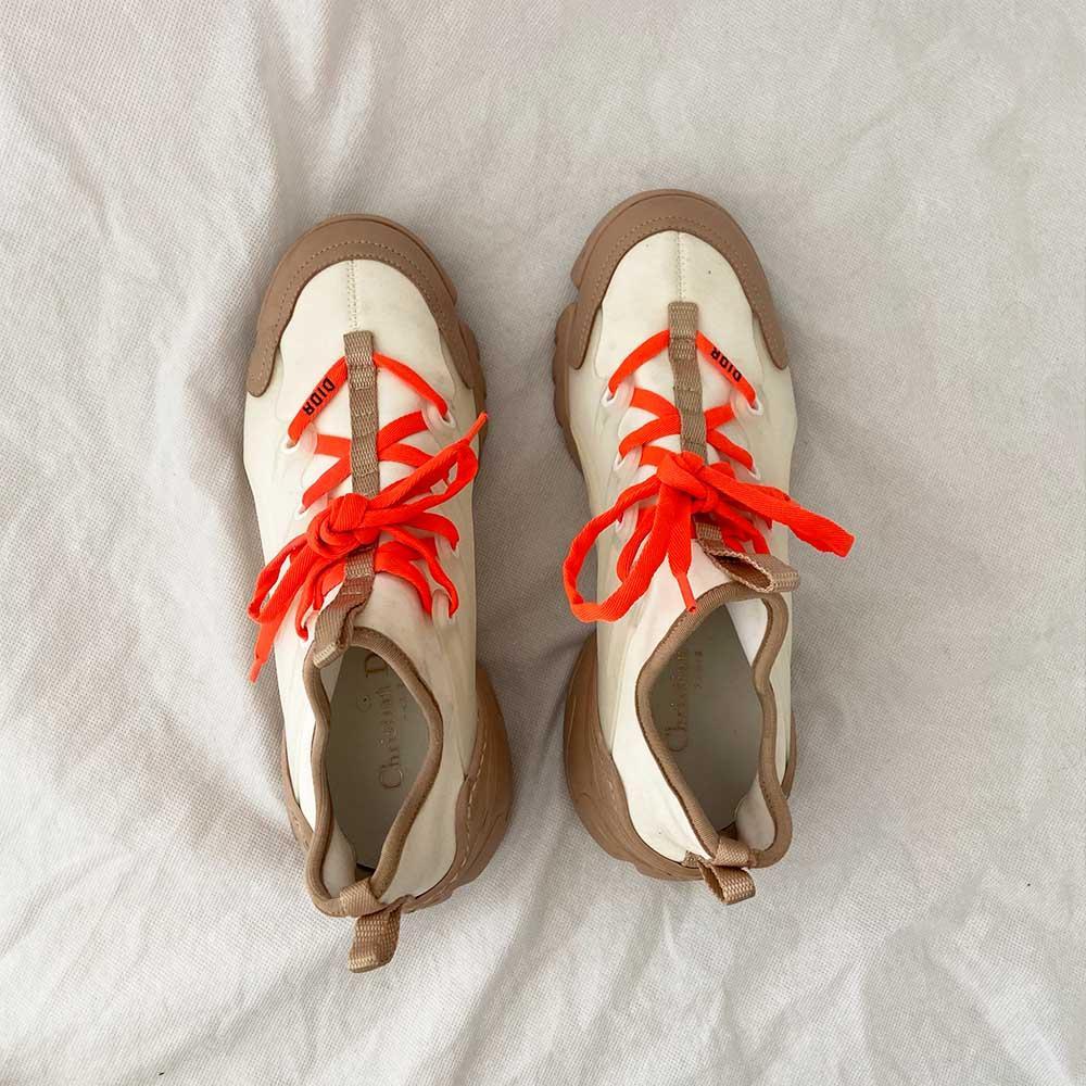Dior Cream/ Beige Rubber and Leather D-Connect Sneakers, 37 - BOPF | Business of Preloved Fashion
