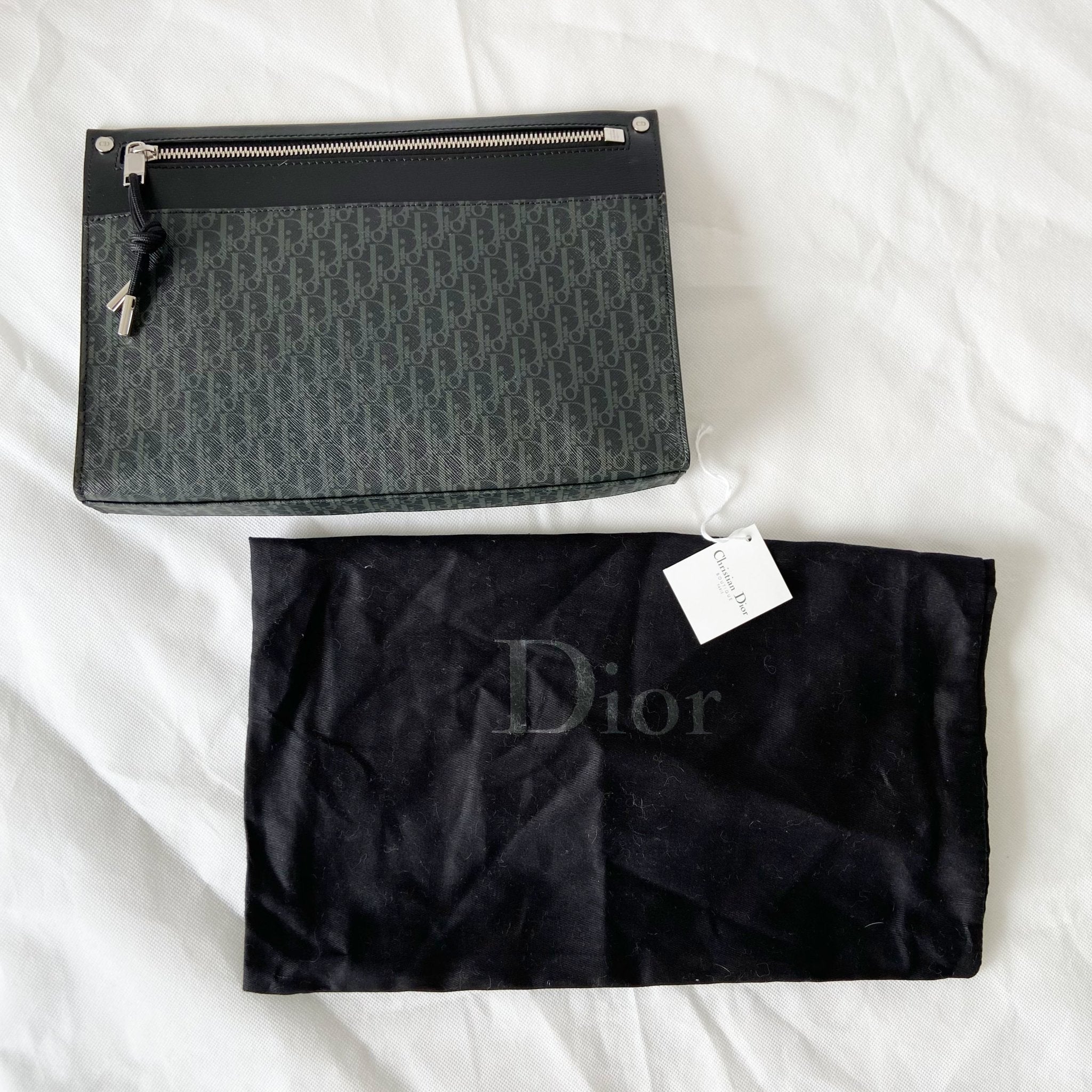Dior Homme Oblique Leather Zip Pouch (for men) - BOPF | Business of Preloved Fashion