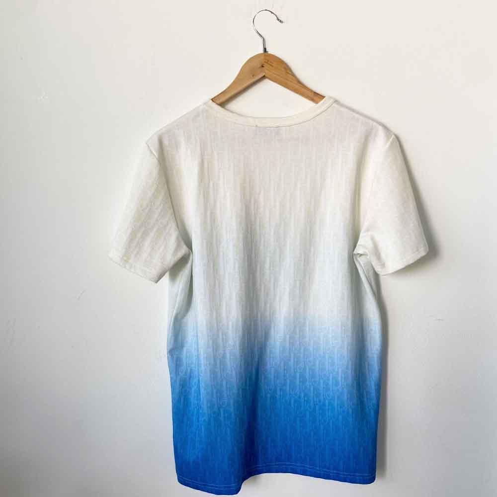 Dior Oblique ShortSleeved Shirt Blue Silk and Cotton Jacquard  DIOR GB