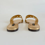 Dolce and Gabbana Gold Leather Cutout D&G Flat Slides, 39 - BOPF | Business of Preloved Fashion