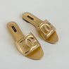 Dolce and Gabbana Gold Leather Cutout D&G Flat Slides, 39 - BOPF | Business of Preloved Fashion