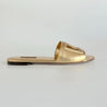 Dolce and Gabbana Gold Leather Cutout D&G Flat Slides, 39 - BOPF | Business of Preloved Fashion