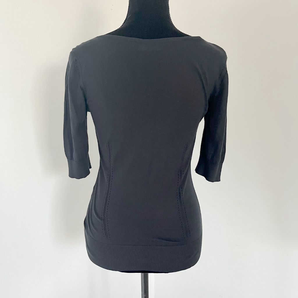 Dolce & Gabbana black knitted square neck top - BOPF | Business of Preloved Fashion