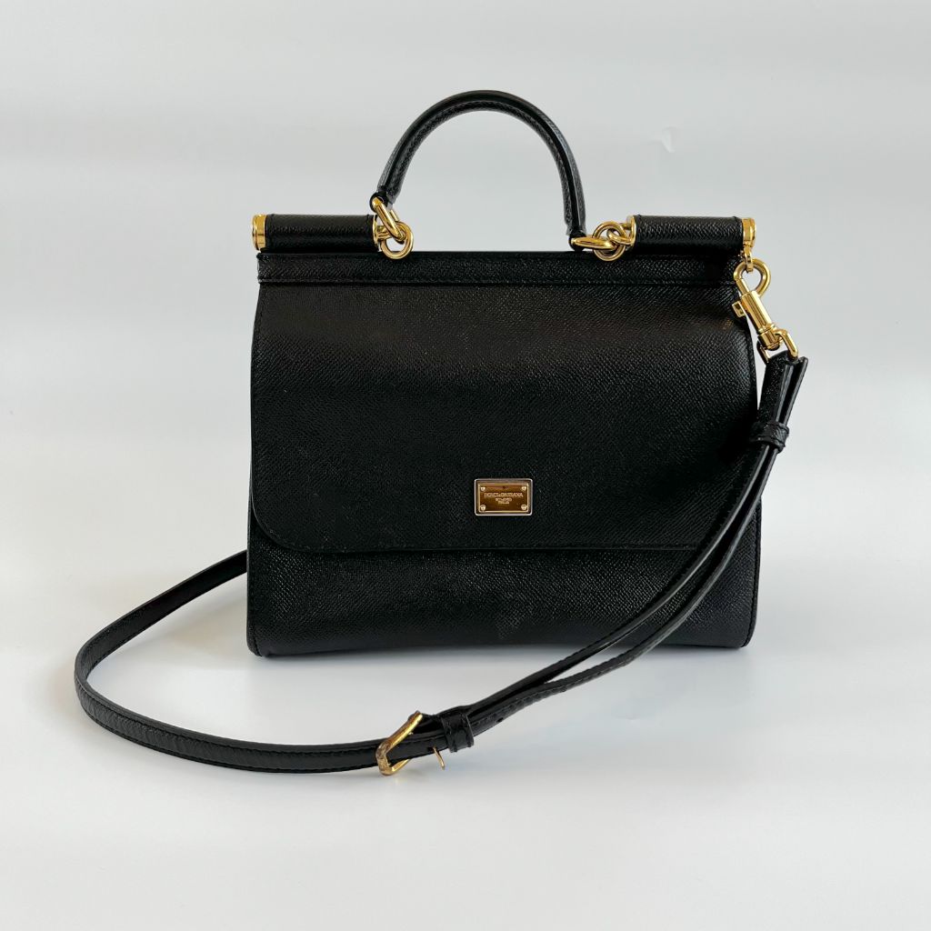 Dolce & Gabbana Black Leather Small Miss Sicily Top Bag - BOPF | Business of Preloved Fashion