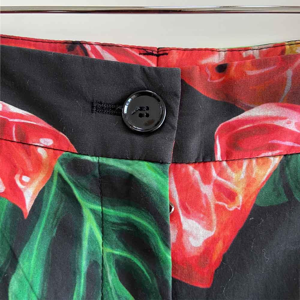 Dolce & Gabbana black red floral print trousers - BOPF | Business of Preloved Fashion