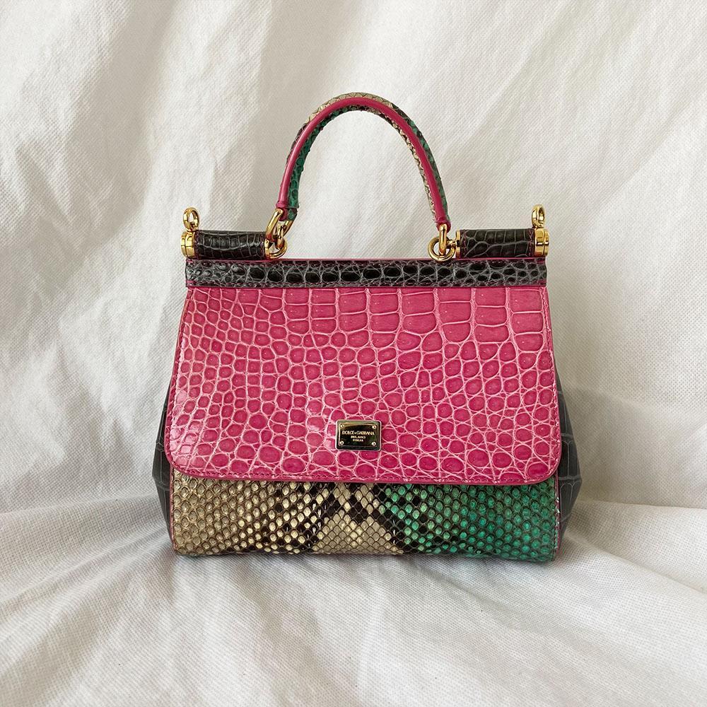 Dolce & Gabbana - Authenticated Sicily Handbag - Leather Multicolour for Women, Good Condition