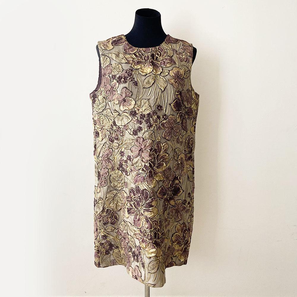 Dolce & Gabbana gold and purple embroidered jacquard dress - BOPF