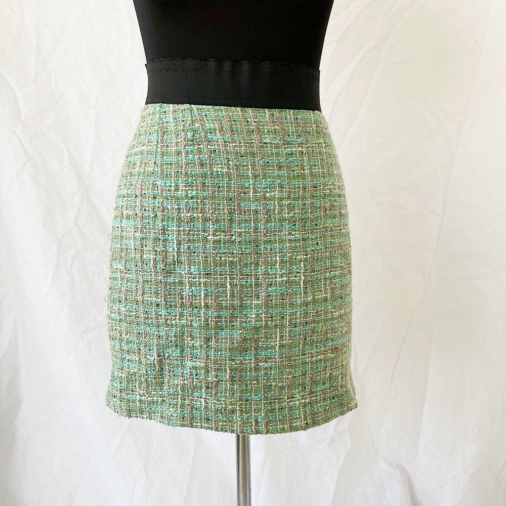 Dolce & Gabbana Green Tweed Mini Skirt - BOPF | Business of Preloved Fashion