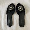 Dolce & Gabbana leopard print canvas crystal embellished flat slides, 38 - BOPF | Business of Preloved Fashion