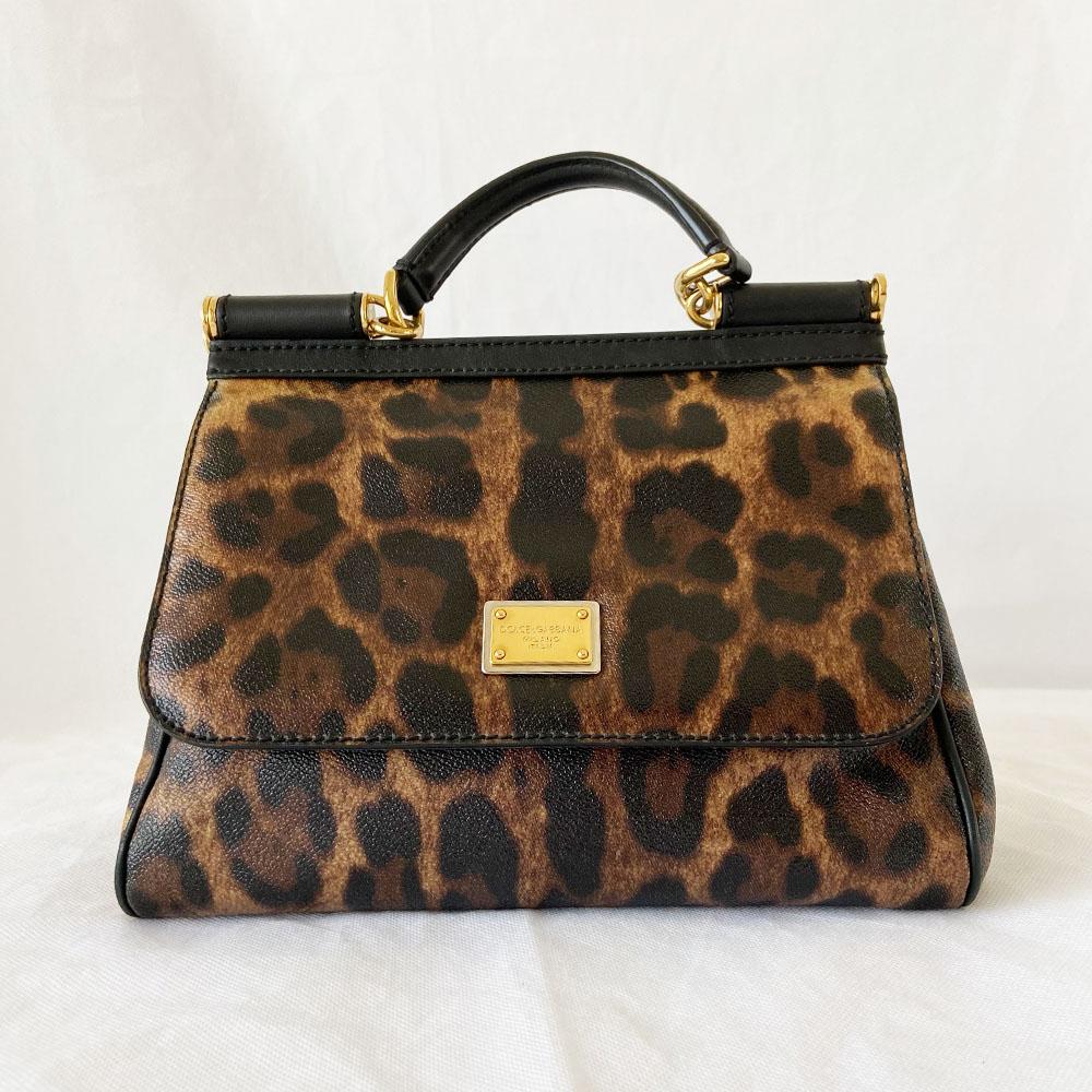 Dolce & Gabbana Leopard Print Leather Medium Miss Sicily Top Handle Bag - BOPF | Business of Preloved Fashion