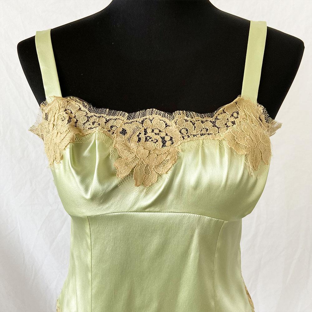 Dolce & Gabbana light green lace-trim camisole top - BOPF | Business of Preloved Fashion